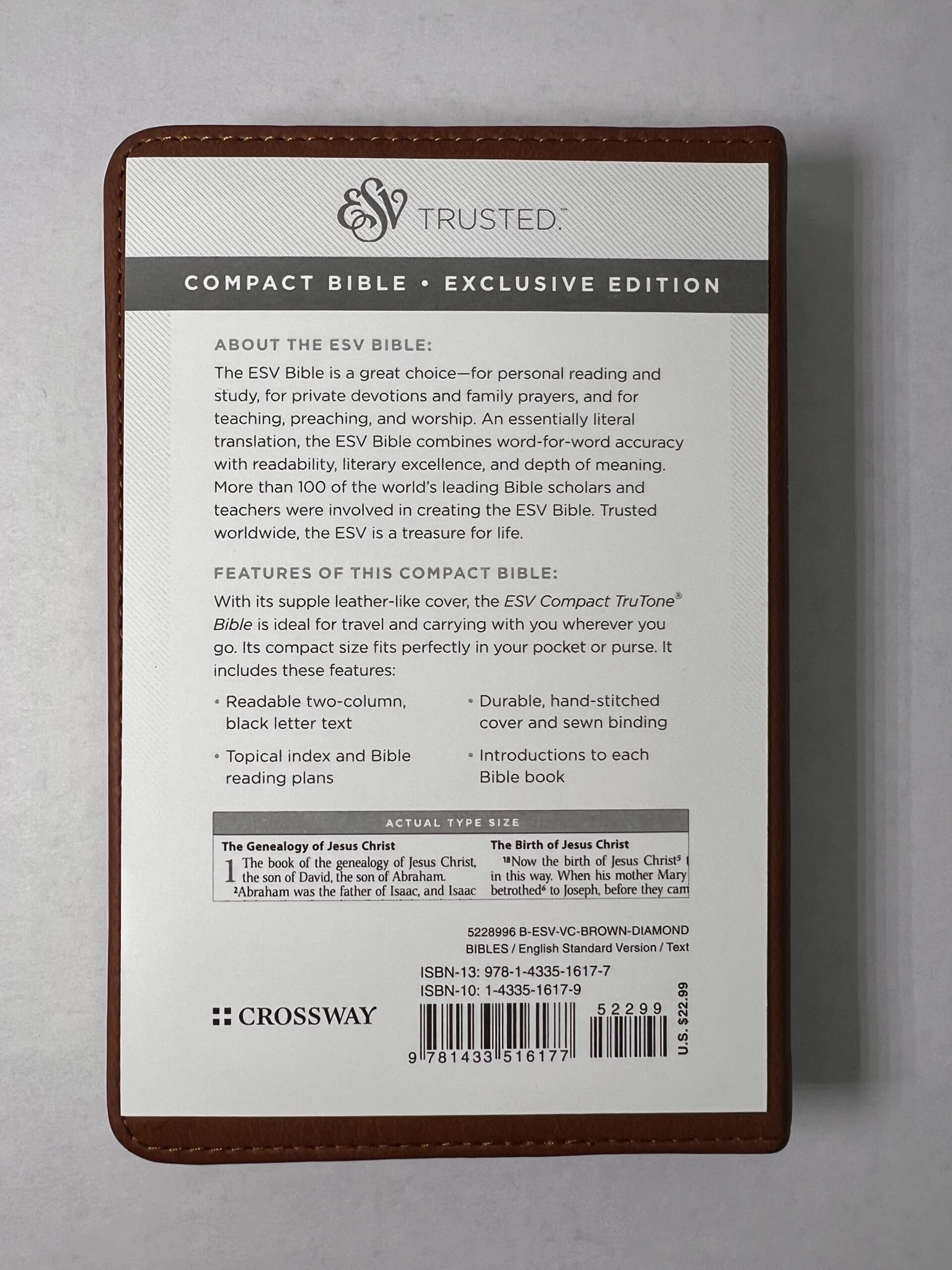 ESV Compact Bible Brown Diamond - Image 2